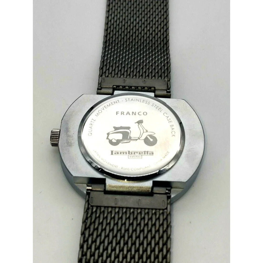 Mens Original Retro Mod Style Steel Mesh Lambretta Franco Analogue Watch Boxed